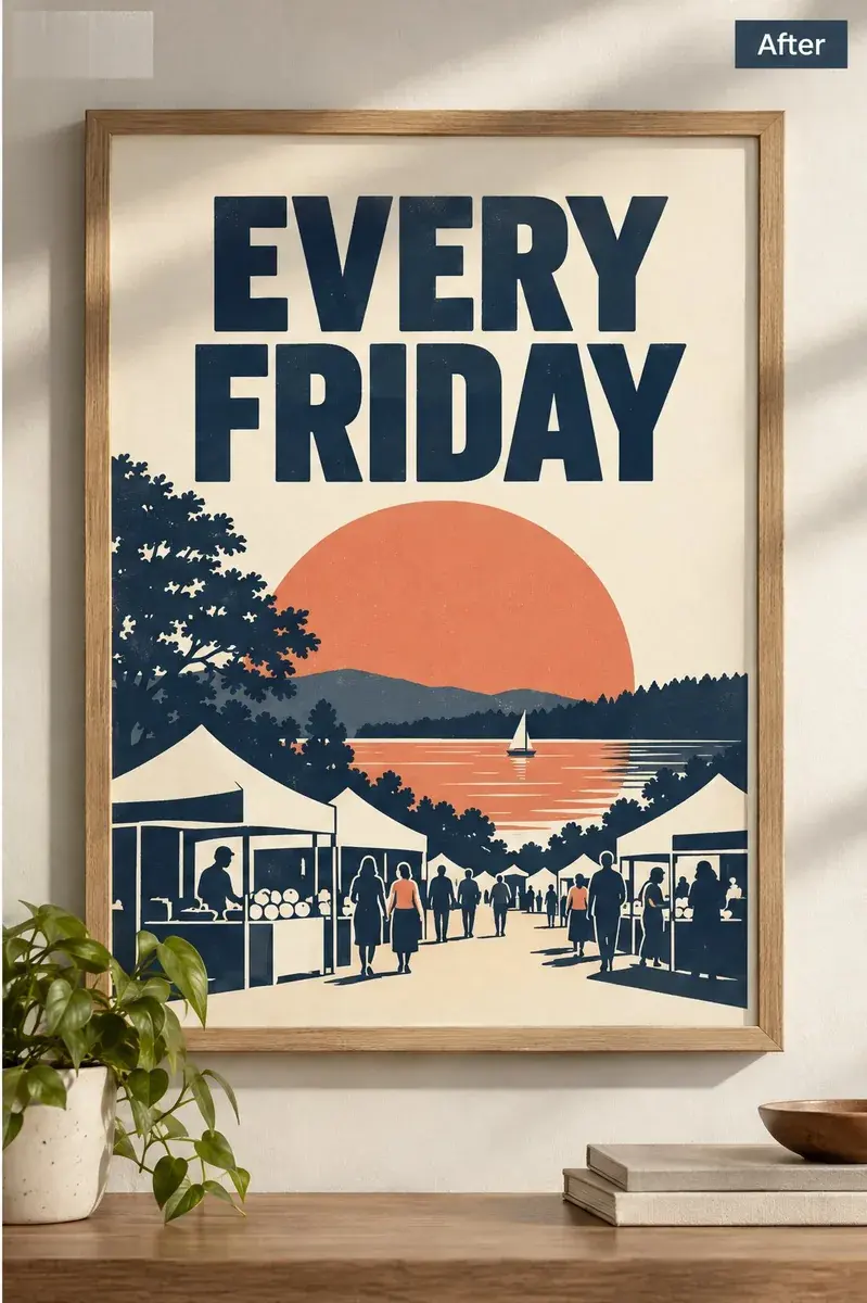 Poster after the headline text was replaced with AI