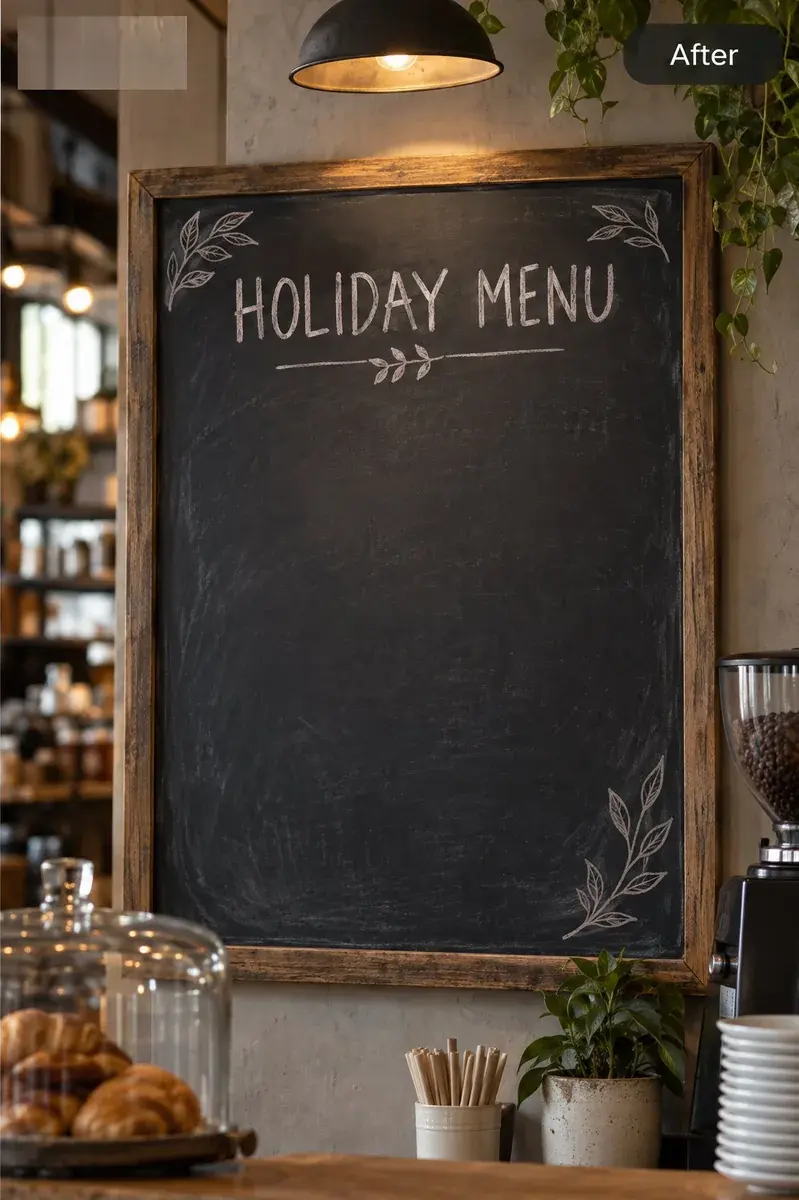 Image after the text was replaced: HOLIDAY MENU