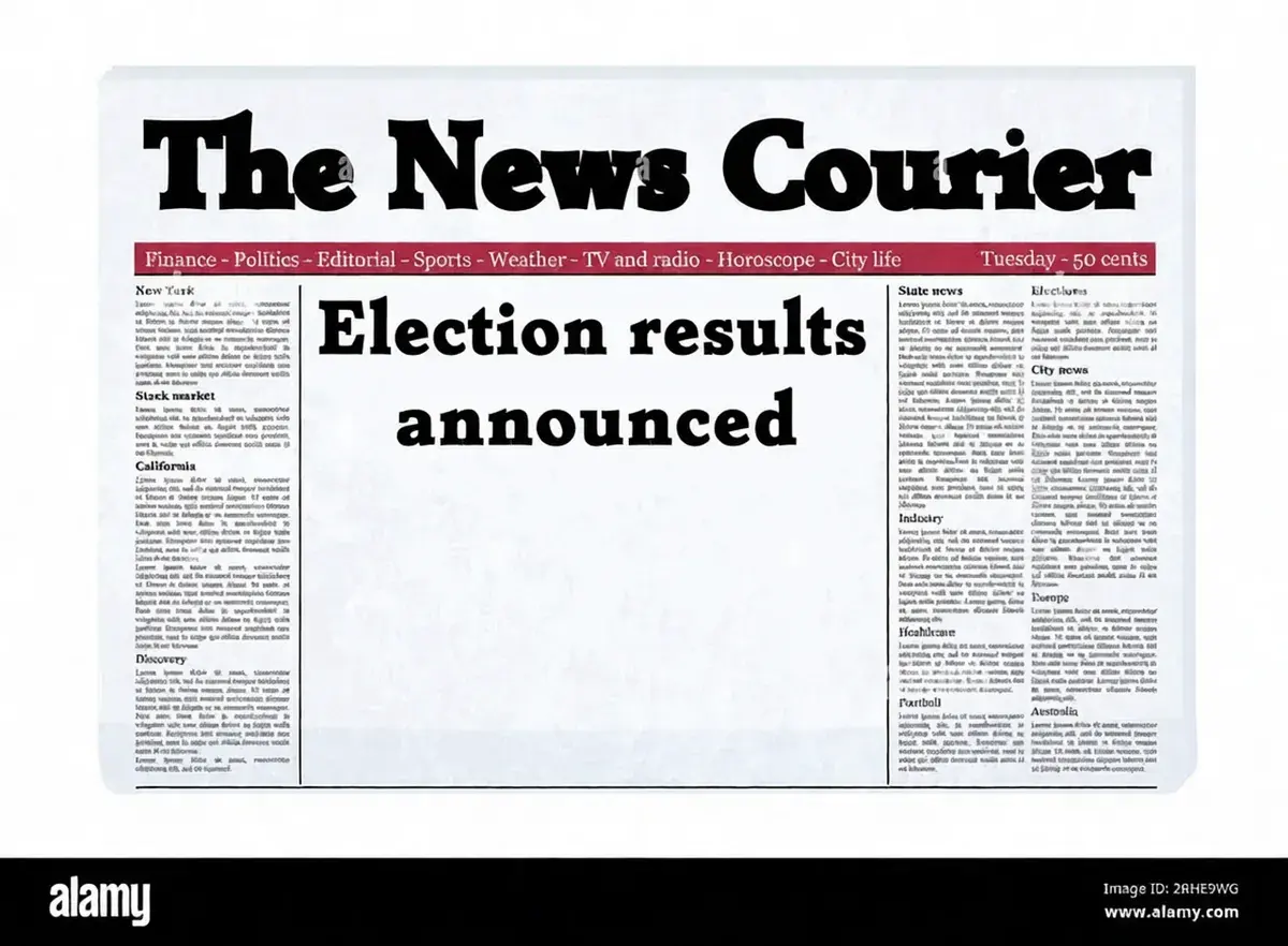 Edited picture. New text: Election results announced