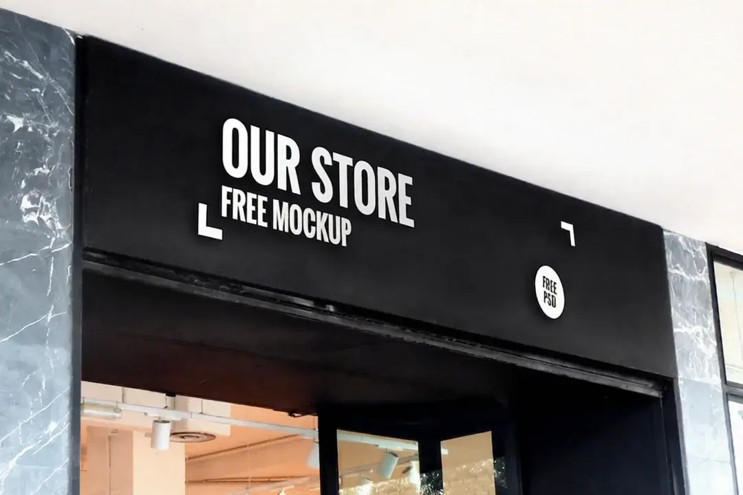Shop sign after the edit. Now reads: OUR STORE