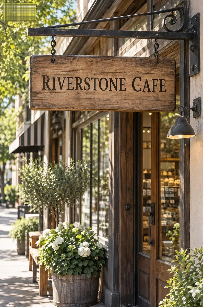 Original picture, before the edit. Text read: RIVERSTONE CAFE