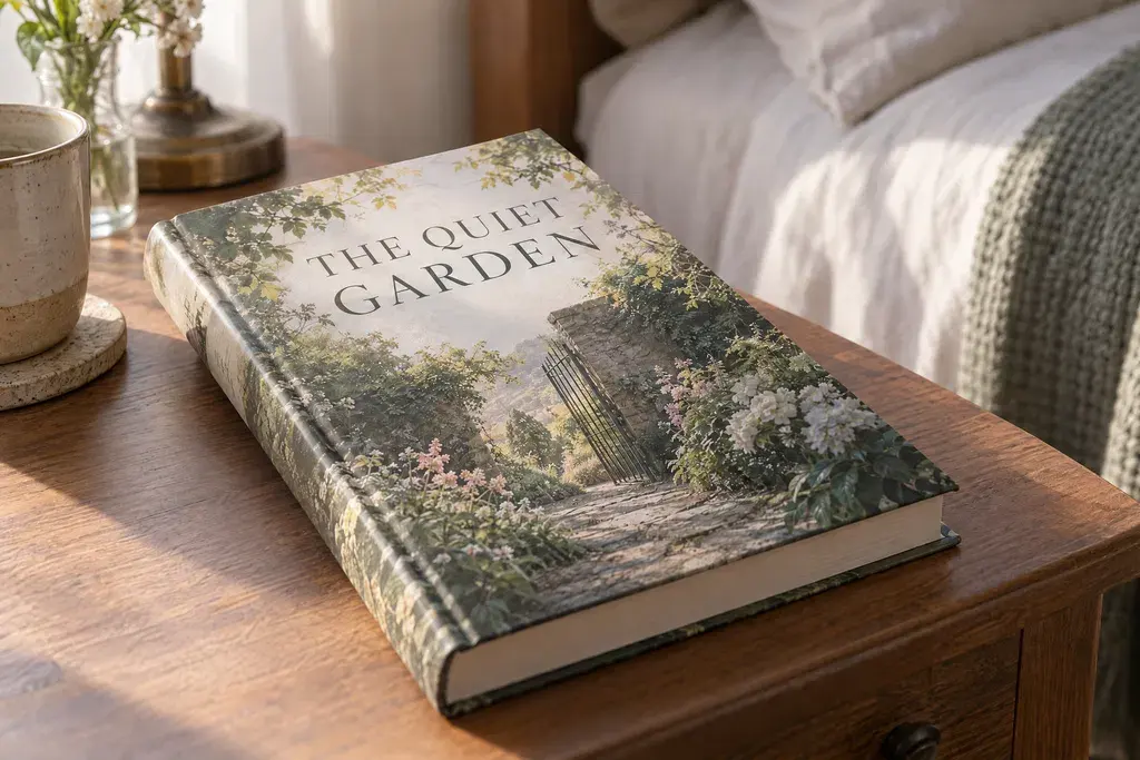 Ejemplo de Actualiza el título de un libro después del cambio; dice THE QUIET GARDEN