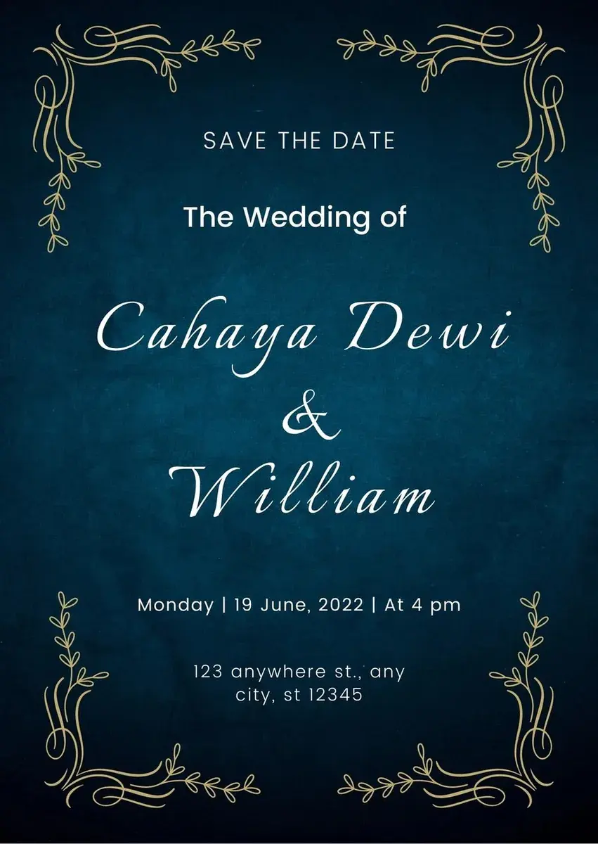 Wedding invitation before the edit. The date reads: 19 June, 2022