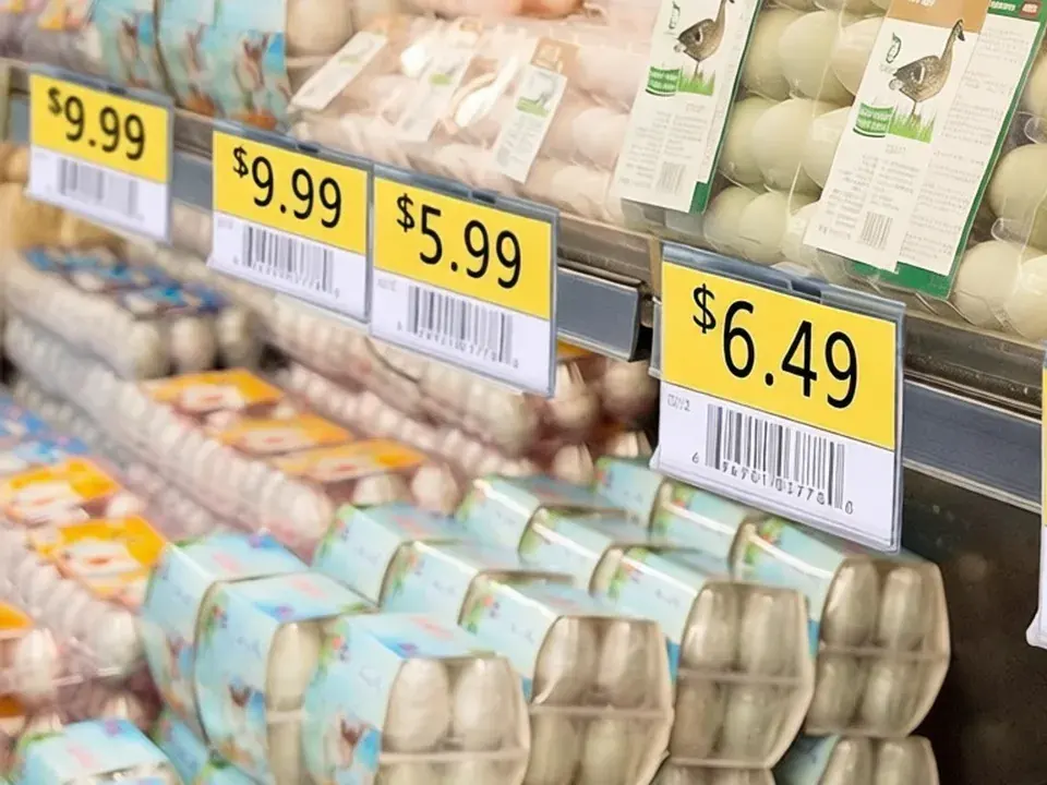 Supermarket shelf label after the edit. The price now reads: $6.49